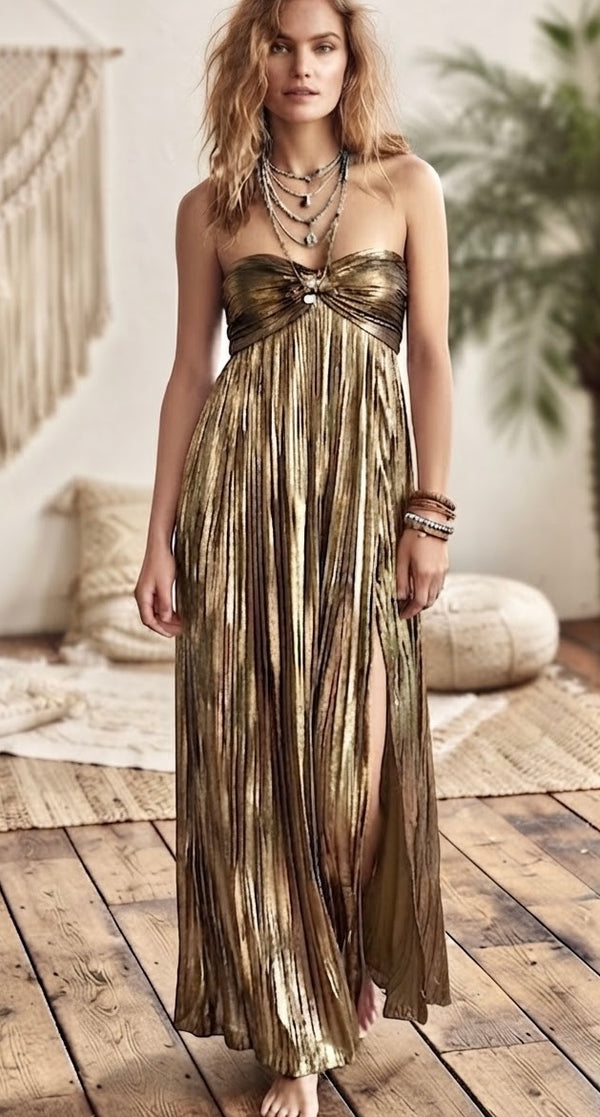 Shimmery Sweetheart Empire Gown