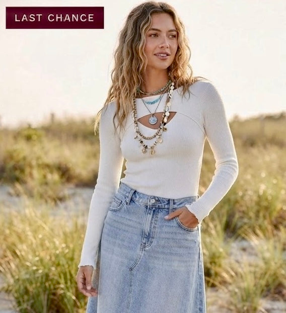 Mist Cutout Knit Top