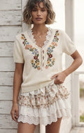 Garden Lace-up Sweater