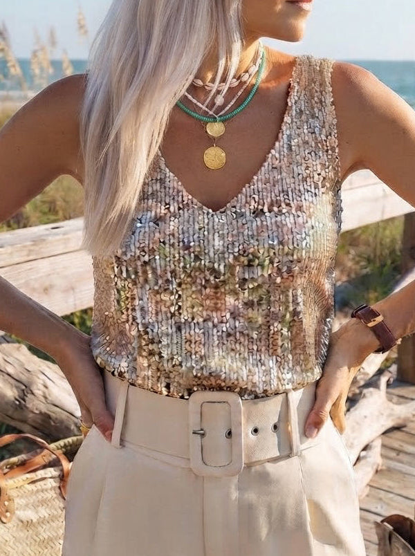 Glimmer V-Neck Tank