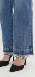 RISEN Released Hem Wide Leg Jeans