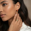 Auburn Agate Vermeil Studs