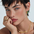 Evergreen Huggie Hoops
