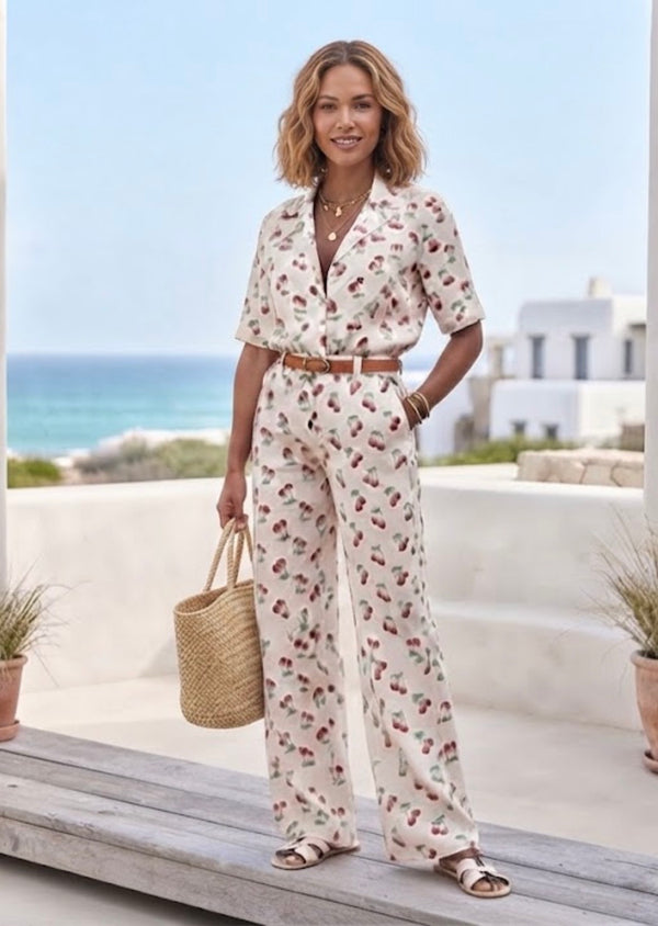 Cherry Cove Wide-Leg Set