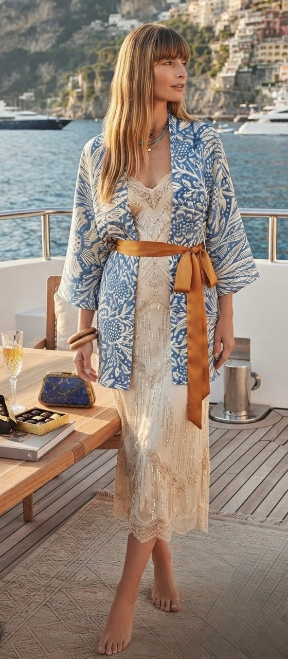 Marigold Blue Kimono