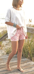 RISEN High Rise Blush Print Shorts