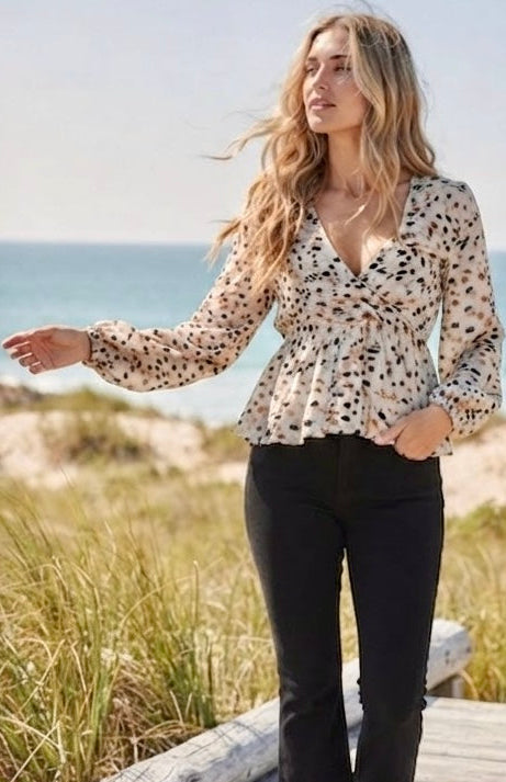 Isla Printed Peplum Top
