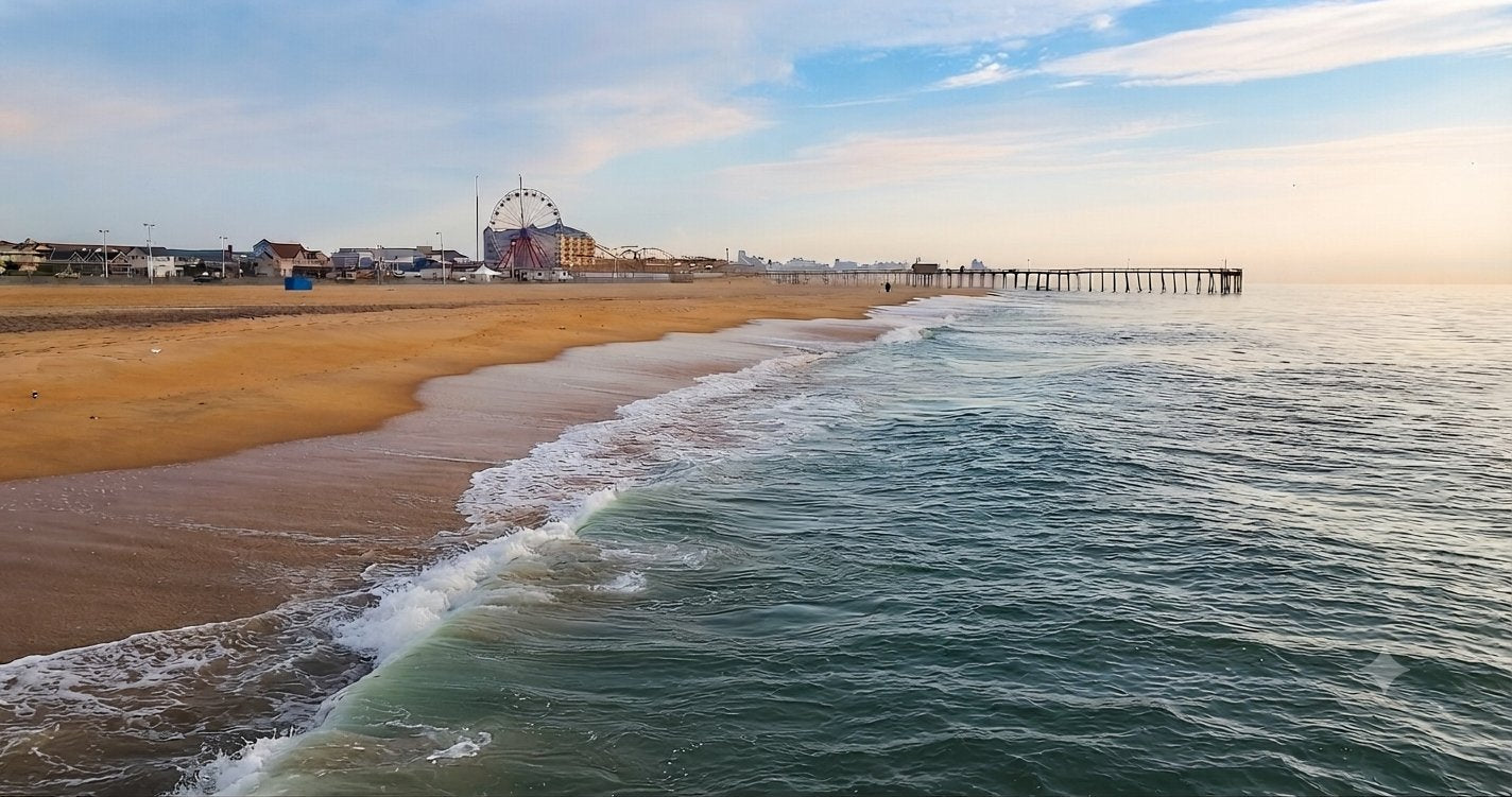 Ocean City, Maryland beach and fishing pier